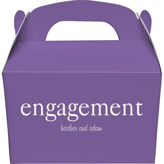 Big Word Engagement Gable Favor Boxes